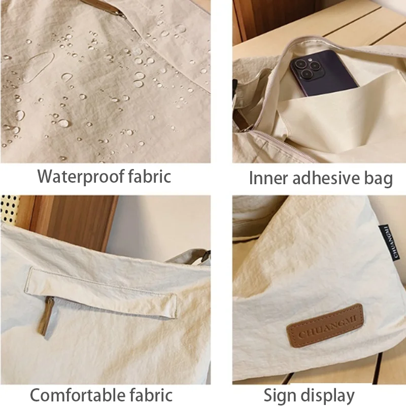 Lightweight Nylon Unisex Crossbody Bags Large Capacity Casual Sports Handbag Waterproof Shoulder Bag thumbnail 3