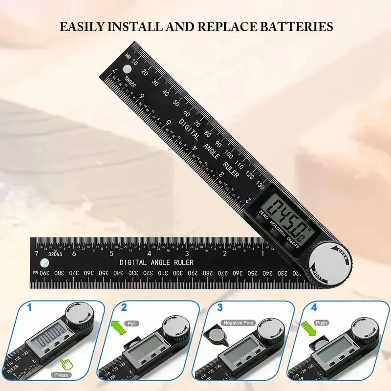 1 PC 2 in 1 Digital Angle Detector Scale Suitable for Woodworking Measurement Tools High Accuracy Mutifunction Tools thumbnail 6
