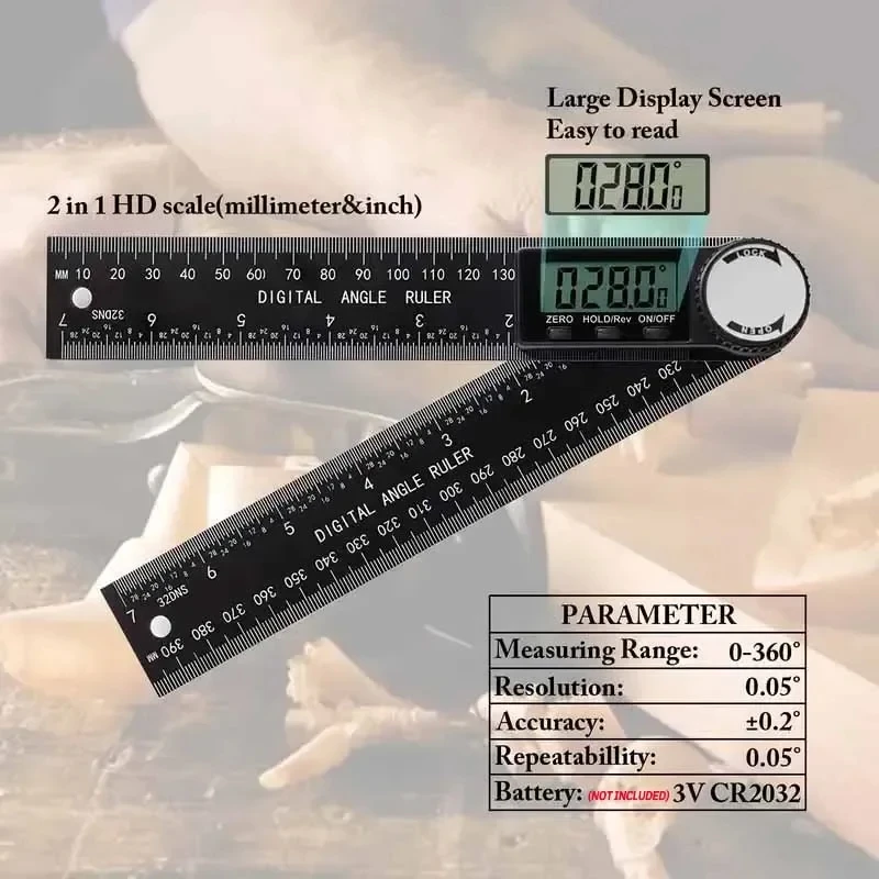 1 PC 2 in 1 Digital Angle Detector Scale Suitable for Woodworking Measurement Tools High Accuracy Mutifunction Tools thumbnail 4