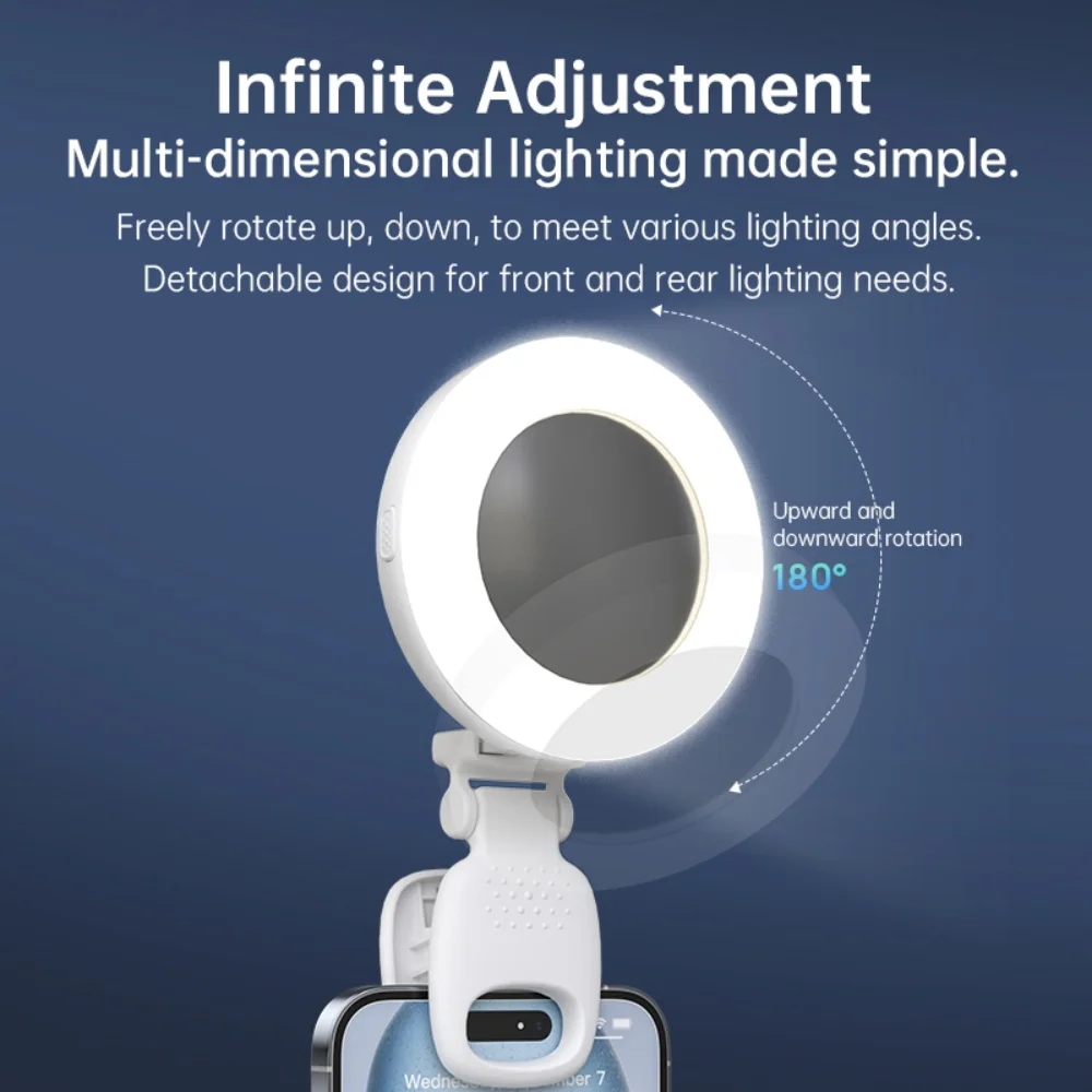 Pocket LED Selfie Light for IPhone Samsung IPad Mobile Phone Laptop Clip Ring Flash Fill Video Photo Ringlight Photography Lamp thumbnail 5