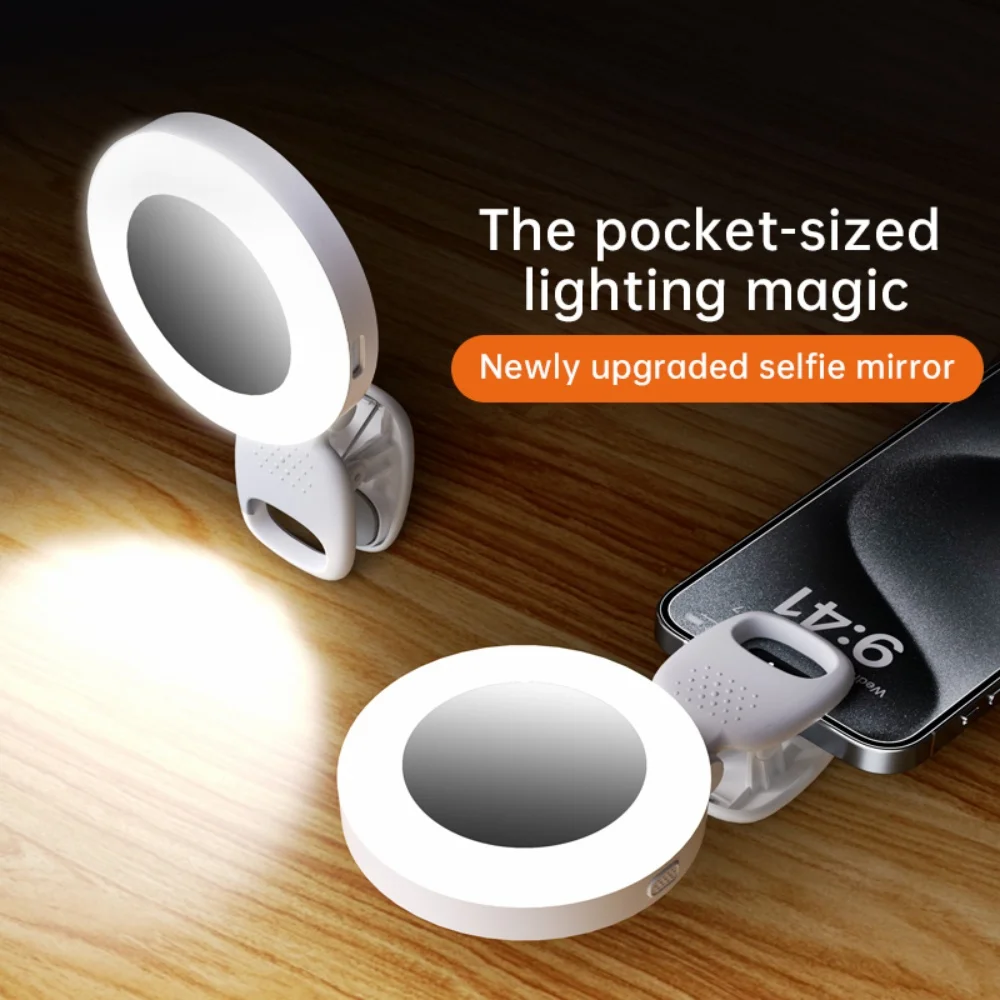 Pocket LED Selfie Light for IPhone Samsung IPad Mobile Phone Laptop Clip Ring Flash Fill Video Photo Ringlight Photography Lamp thumbnail 2