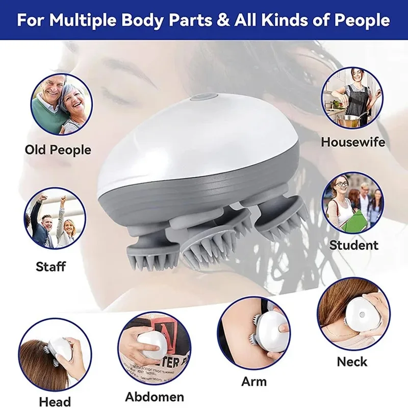 Electric Cat Massager Body Shoulder Leg Arm Neck Deep Tissue Head Scalp Dog Massage Kneading Relaxing Head Vibrating Device thumbnail 3