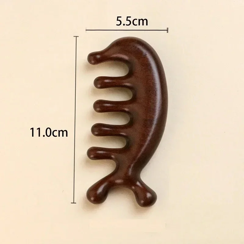 New Massage Wood Massager Comb Scalp Head Oil Massager Scalp Hair Comb Tools AMS01 thumbnail 5