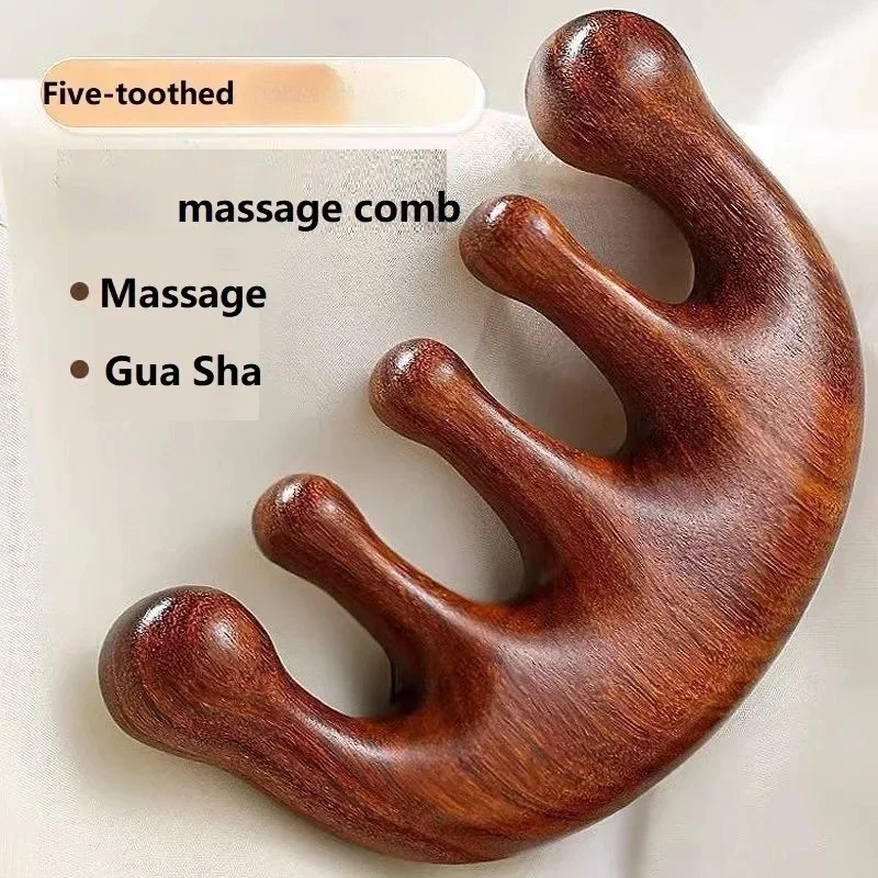 New Massage Wood Massager Comb Scalp Head Oil Massager Scalp Hair Comb Tools AMS01 thumbnail 4
