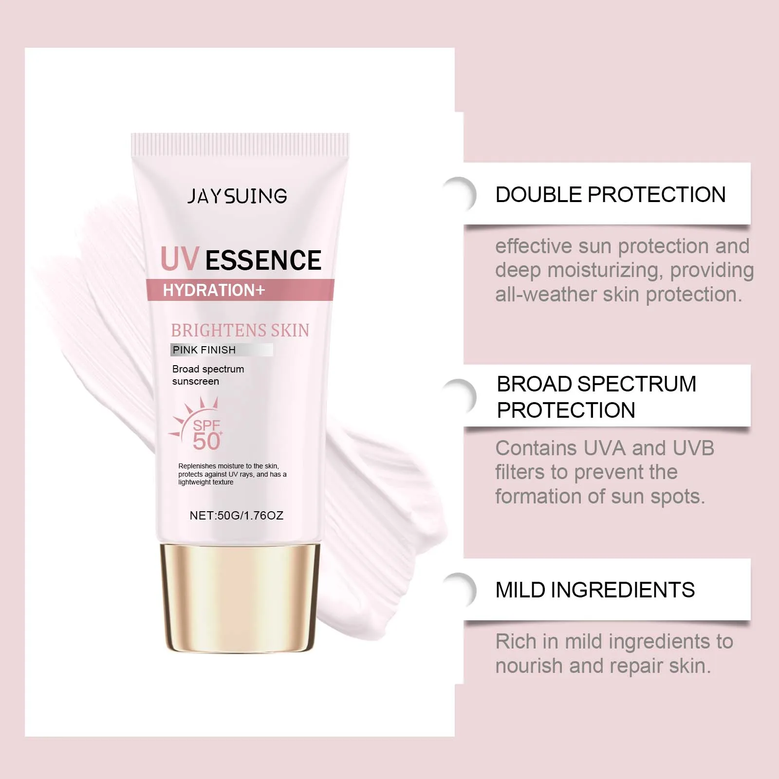 Jaysuing UV Essence Stick SPF 50+ Hydrating Oil Free Anti Sun Natural Sunblock Facial Moisturizer Soothing Skin Care Beauty thumbnail 2