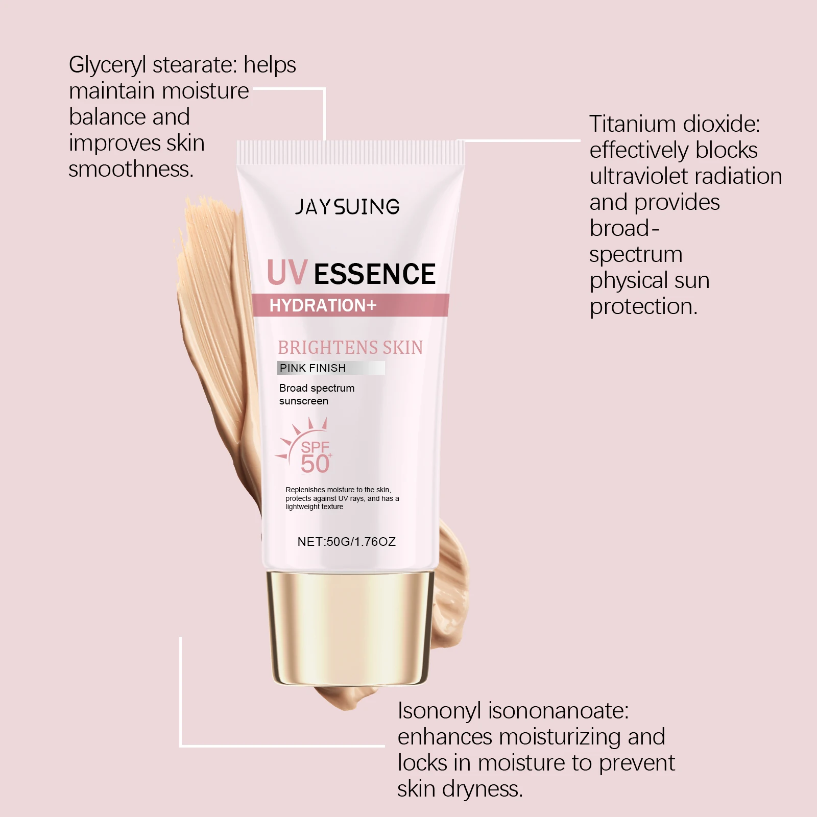 Jaysuing UV Essence Stick SPF 50+ Hydrating Oil Free Anti Sun Natural Sunblock Facial Moisturizer Soothing Skin Care Beauty thumbnail 5