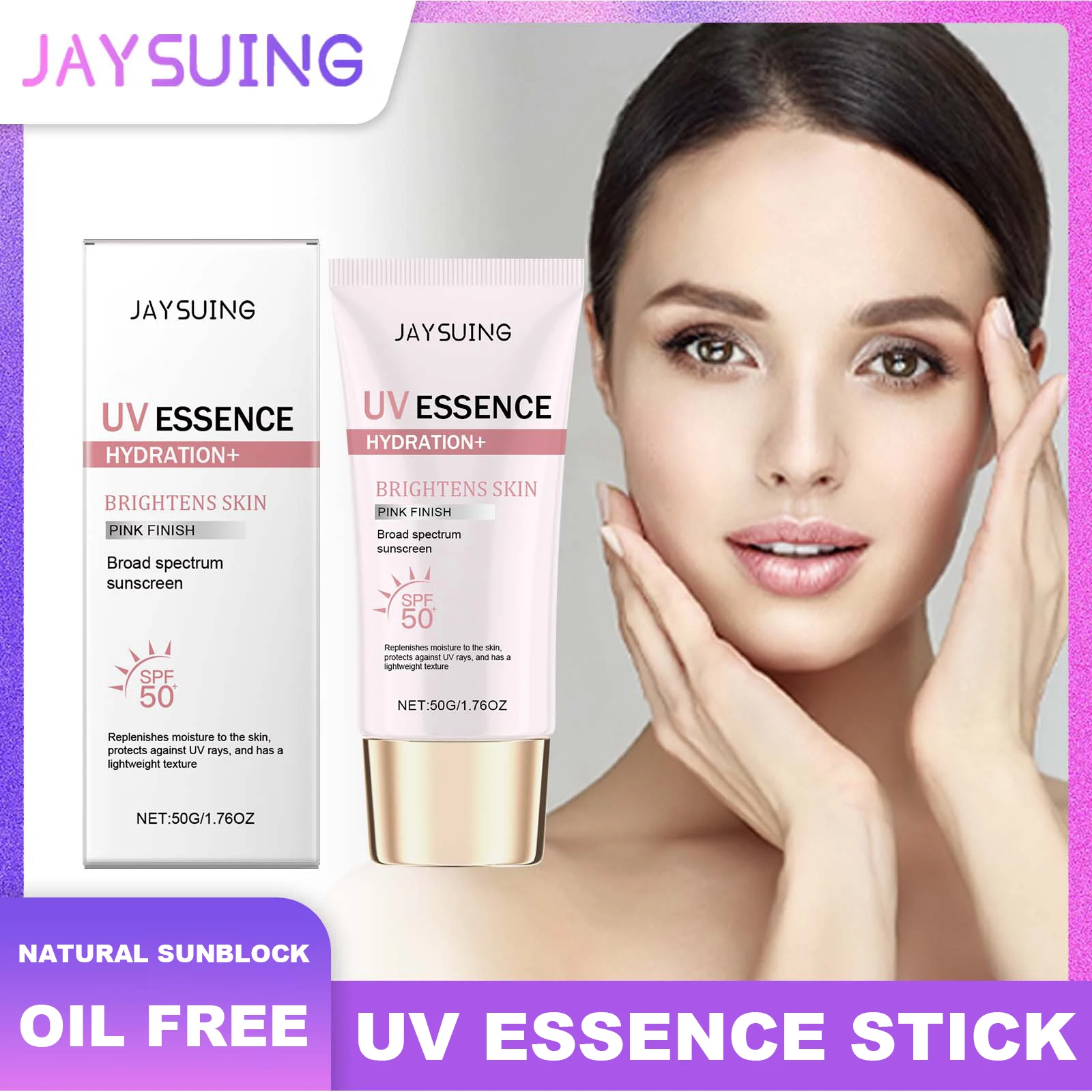 Jaysuing UV Essence Stick SPF 50+ Hydrating Oil Free Anti Sun Natural Sunblock Facial Moisturizer Soothing Skin Care Beauty