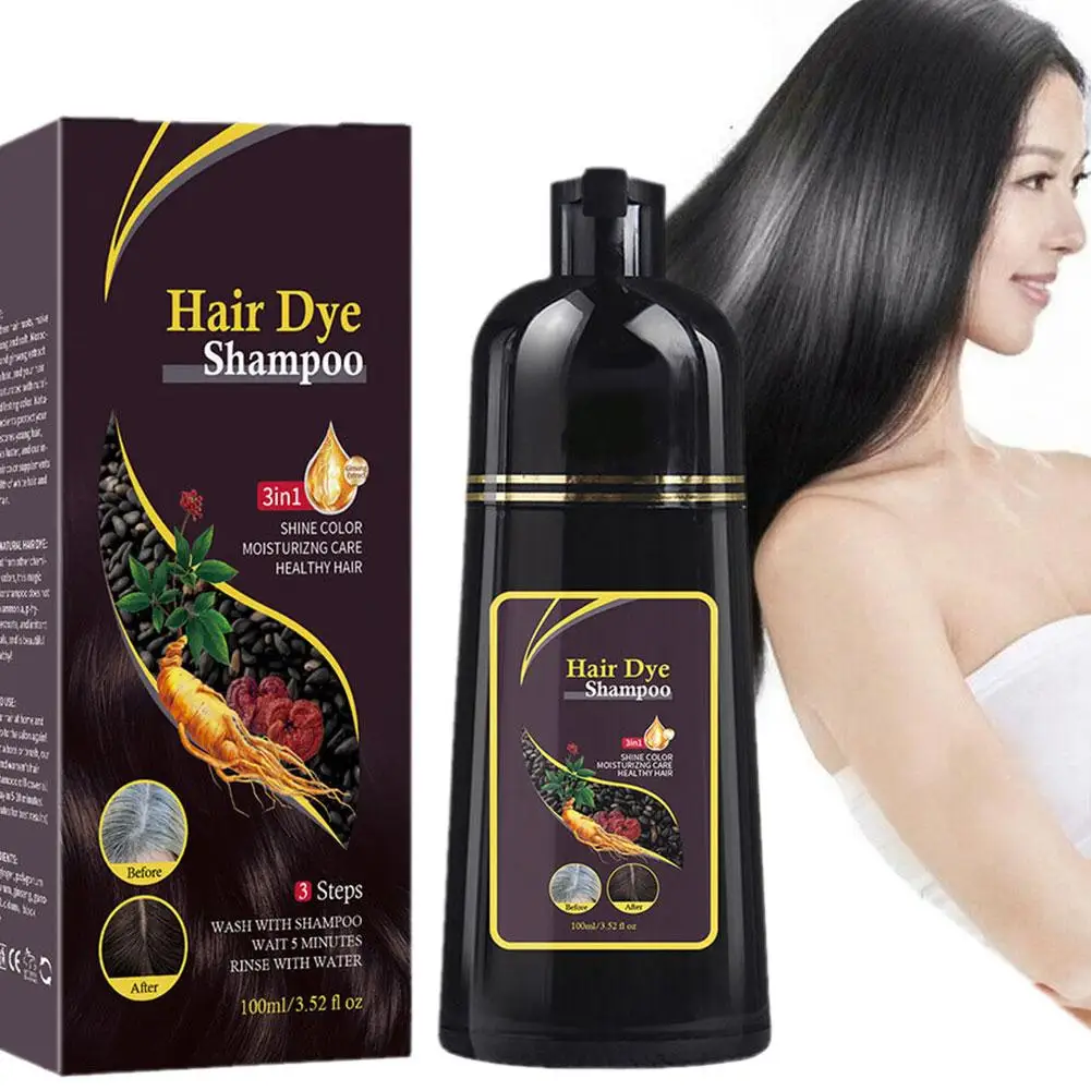 3In1 Hair Dye Shampoo Instant Hairs Gray To Black Polygonum Multiflorum Natural Hair Dye Fluffy Oil Control Nourish Hair Shampoo thumbnail 2