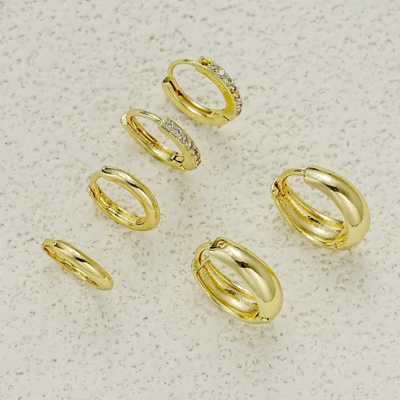 3 Pairs Stainless Steel Crystal Zirconia Hoop Earrings for Women Trendy Simple Gold Plated Circle Punk Earrings Piercing Jewelry thumbnail 5