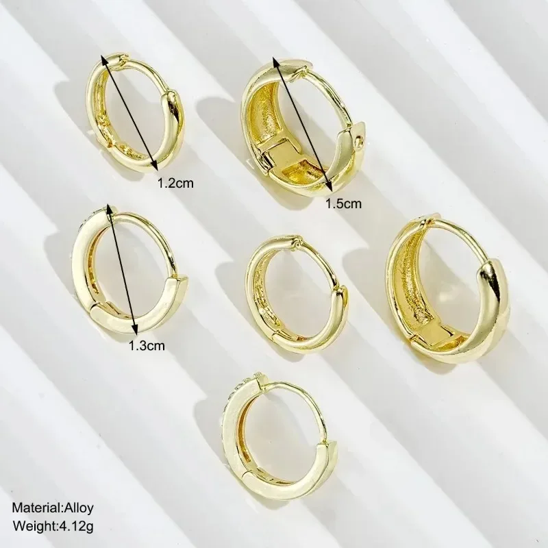 3 Pairs Stainless Steel Crystal Zirconia Hoop Earrings for Women Trendy Simple Gold Plated Circle Punk Earrings Piercing Jewelry thumbnail 6