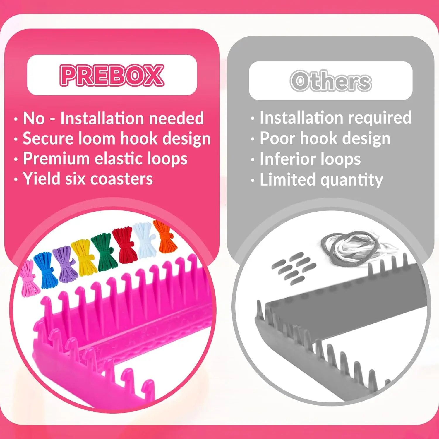 Weaving Loom Kit Toys, DIY Arts and Crafts for Kids and Adults, Ideal Gifts for Girls Ages 5 6 7 8-12 13, Easy Potholder Loom Kn thumbnail 3