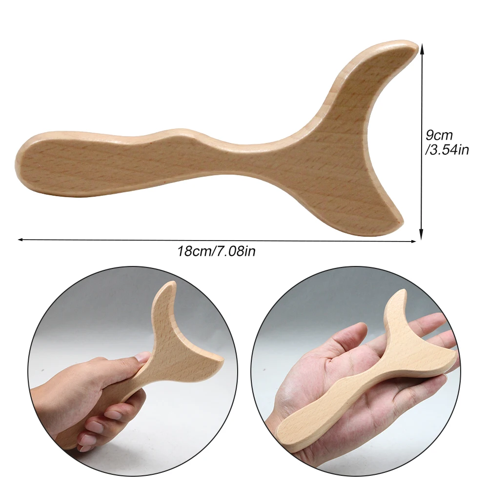 1PCS Wood Therapy Massage Tool Wooden Lymphatic Drainage Massager Body Sculpting Tools for Maderoterapy,Gua Sha,Muscle Release thumbnail 3