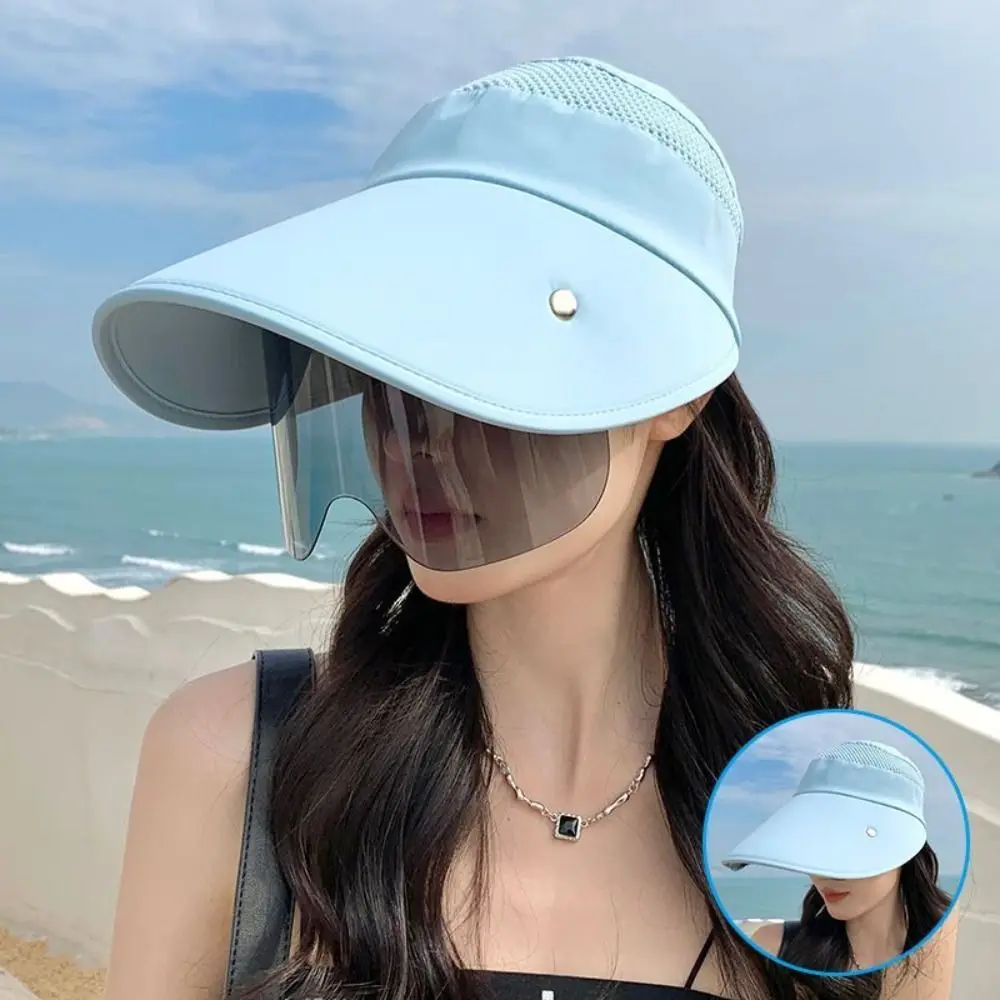 Lady Girl Retractable Visor Cap Sunglasses Fishing Caps Female Summer Hat Sun Hats Anti-UV Beach Hat Sports Cap Empty Top Hat thumbnail 2