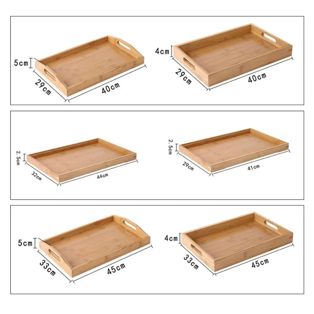 Retro Rectangular Storage Tray household Solid Wood Storage Plate Bamboo Water Cup Plate Home Living Room thumbnail 6
