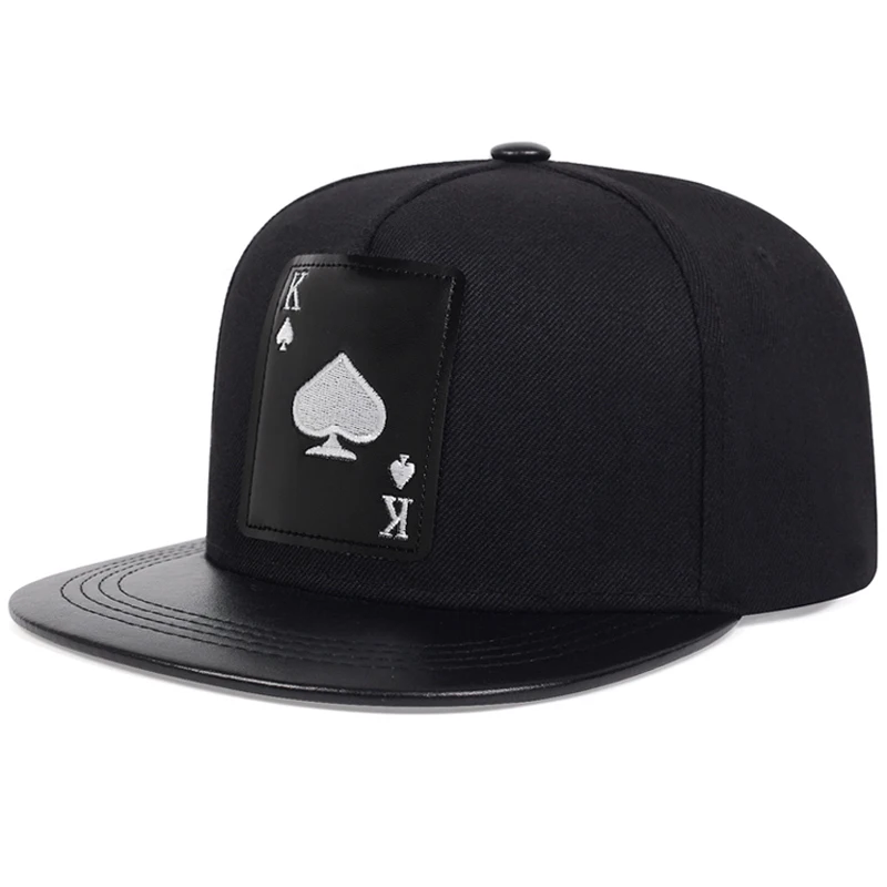 2025 Fashion New Flat Edge Hat Poker Spades A Spades K Street Dance Hip Hop Hat Outdoor Leisure Sports Sunshade Hat Baseball Hat thumbnail 4