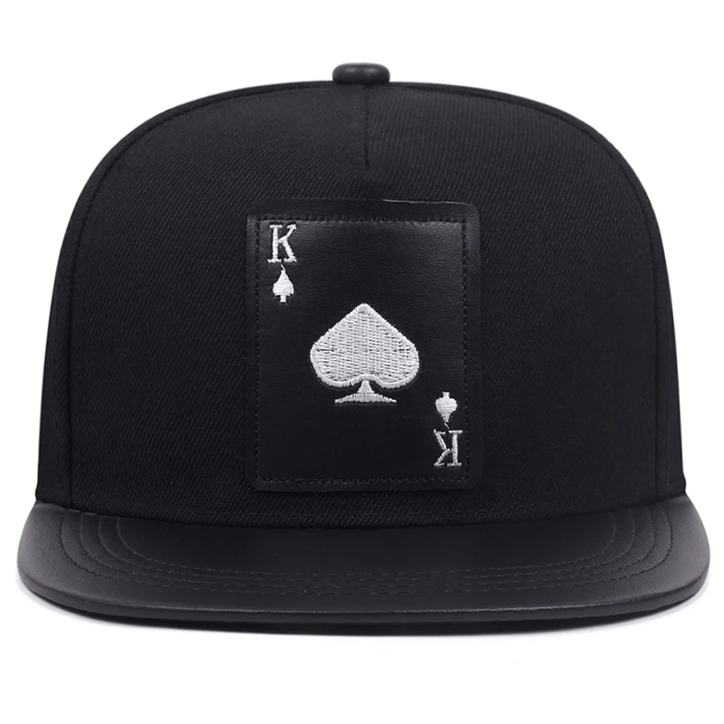2025 Fashion New Flat Edge Hat Poker Spades A Spades K Street Dance Hip Hop Hat Outdoor Leisure Sports Sunshade Hat Baseball Hat thumbnail 2