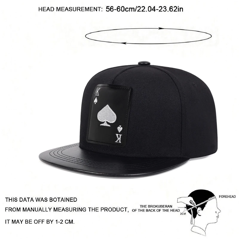 2025 Fashion New Flat Edge Hat Poker Spades A Spades K Street Dance Hip Hop Hat Outdoor Leisure Sports Sunshade Hat Baseball Hat thumbnail 6