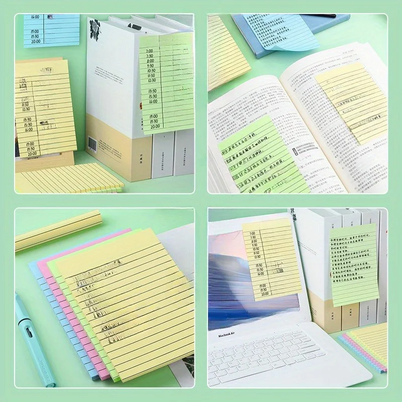 Large self-adhesive notebook - grid design, horizontal sticky note notebook, self-adhesive notebook for schools and offices thumbnail 5