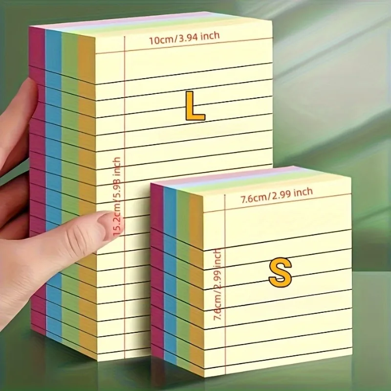 Large self-adhesive notebook - grid design, horizontal sticky note notebook, self-adhesive notebook for schools and offices thumbnail 2