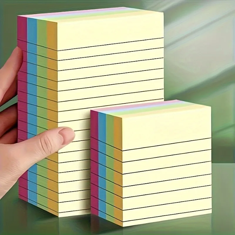 Large self-adhesive notebook - grid design, horizontal sticky note notebook, self-adhesive notebook for schools and offices