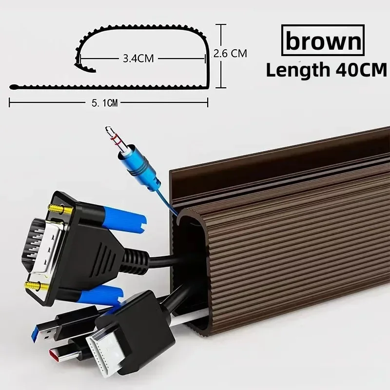 1pc Self Adhesive Under Desk Cable Management Tray Power Wire Hider Strip Cord Holder No Drilling Wire Organizer Cable Raceway thumbnail 2