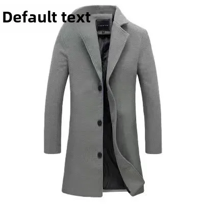 Woolenovercoat2022 New Men's Slim Fit Korean Style Medium Length Trench Coat Factory Wholesale Woolen Material Jacket thumbnail 4