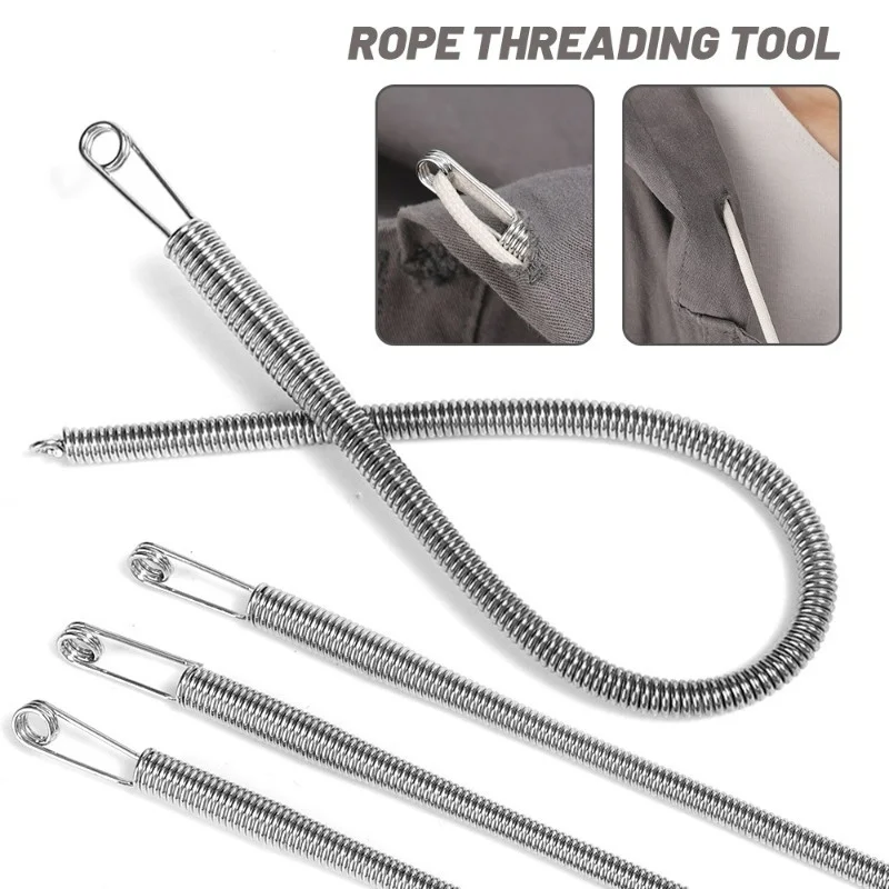 1/30Pcs Stainless Steel Rope Threading Tool Bendable Spring Drawstring Threader Clip Drawstring Thread DIY Sewing Accessories thumbnail 5