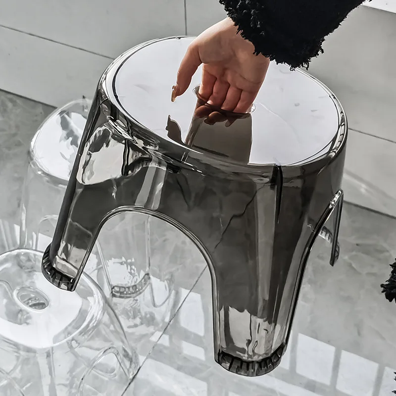 Acrylic Bathroom Shower Non-slip Stool Transparent Small Low Stool for Kids Home Living Room Bathroom Simple Modern Furniture thumbnail 6