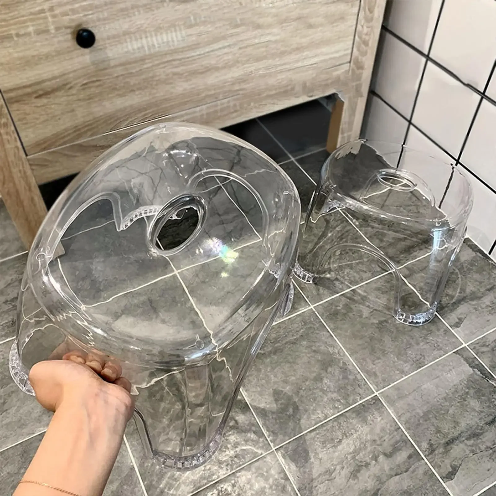 Acrylic Bathroom Shower Non-slip Stool Transparent Small Low Stool for Kids Home Living Room Bathroom Simple Modern Furniture thumbnail 3