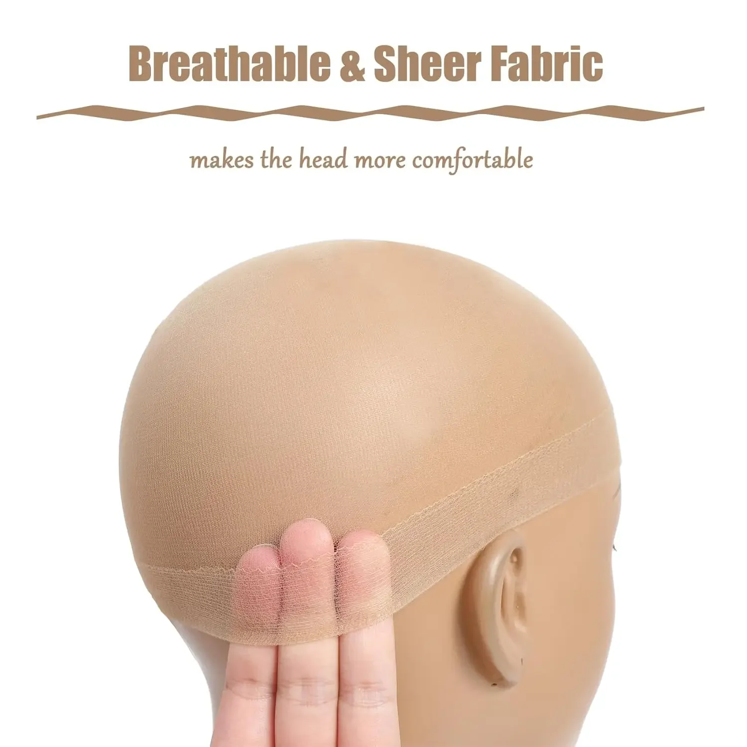 Wholesale  Wig Cap for Women Invisible Ultra-thin Stretchy Stocking Caps for Lace Front Wigs Sheer Wig Cap Thin Nylon Cap thumbnail 4