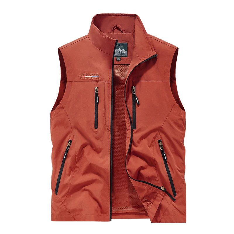 Men's Photography Vest Outdoor Multi-Pocket Work Waistcoat Jacket for Photographers Casual Loose Fit Large Size Utility Vest