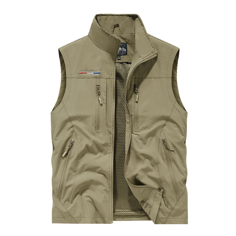 Men's Photography Vest Outdoor Multi-Pocket Work Waistcoat Jacket for Photographers Casual Loose Fit Large Size Utility Vest thumbnail 5