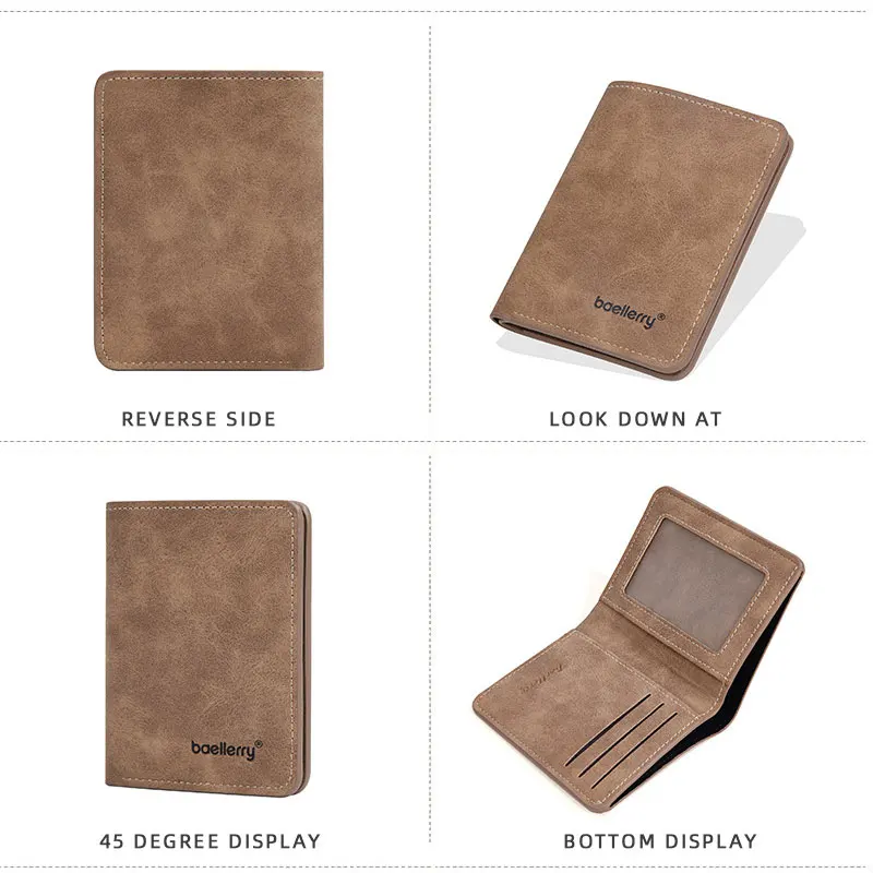 New Men's Short Wallet Simple Casual Card Clips Slim Male Wallet Driver's License Card Holder Thin Bifold Wallet For Man thumbnail 4