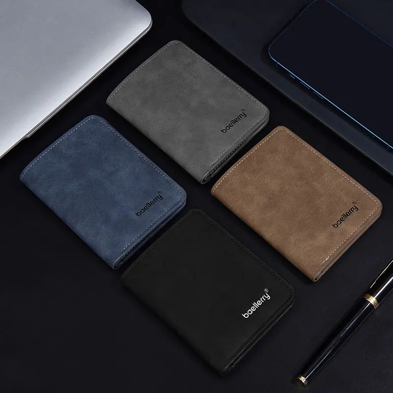 New Men's Short Wallet Simple Casual Card Clips Slim Male Wallet Driver's License Card Holder Thin Bifold Wallet For Man thumbnail 6