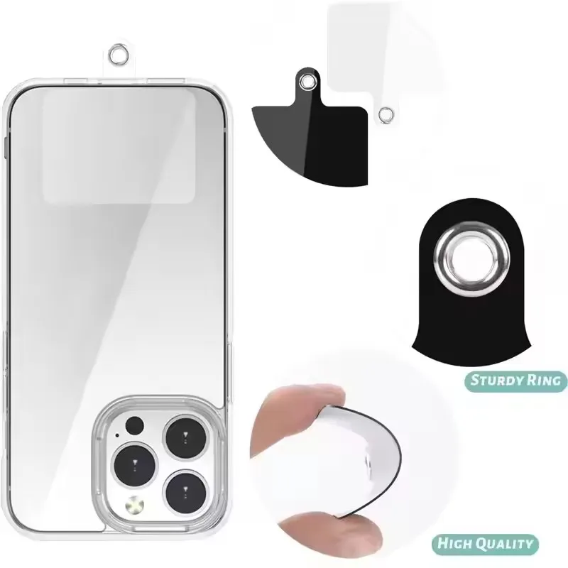 Protable Anti-fall Clear Phone Lanyard Cards Replaceable Flexible Tether Tabs Transparent Phone Case Pandent Gasket for IPhone thumbnail 3