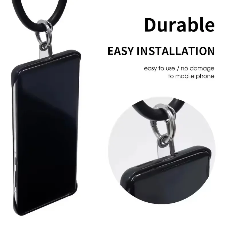 Protable Anti-fall Clear Phone Lanyard Cards Replaceable Flexible Tether Tabs Transparent Phone Case Pandent Gasket for IPhone thumbnail 2