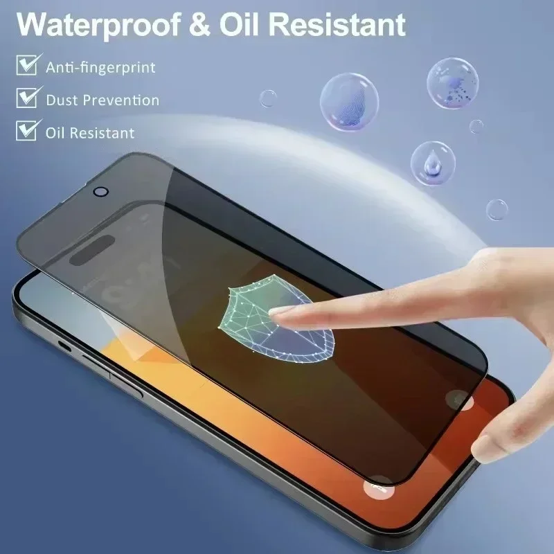 1-5Pcs Full Cover Privacy Screen Protector For iPhone 16 15 13 11 14Pro Max Anti Spy Tempered Glass For iPhone X XS Max XR thumbnail 3