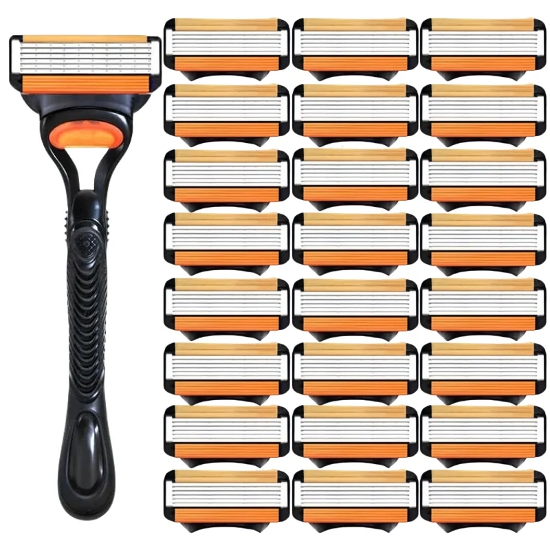 Suitable for fusion series men's facial original shaver hair removal safety 6-layer manual shaver blade replacement