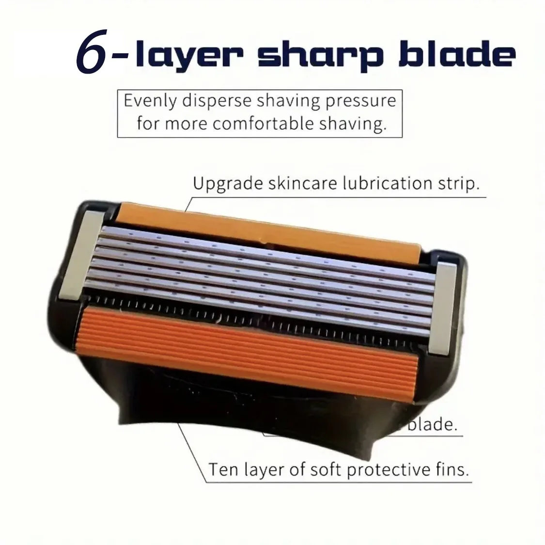 Suitable for fusion series men's facial original shaver hair removal safety 6-layer manual shaver blade replacement thumbnail 6