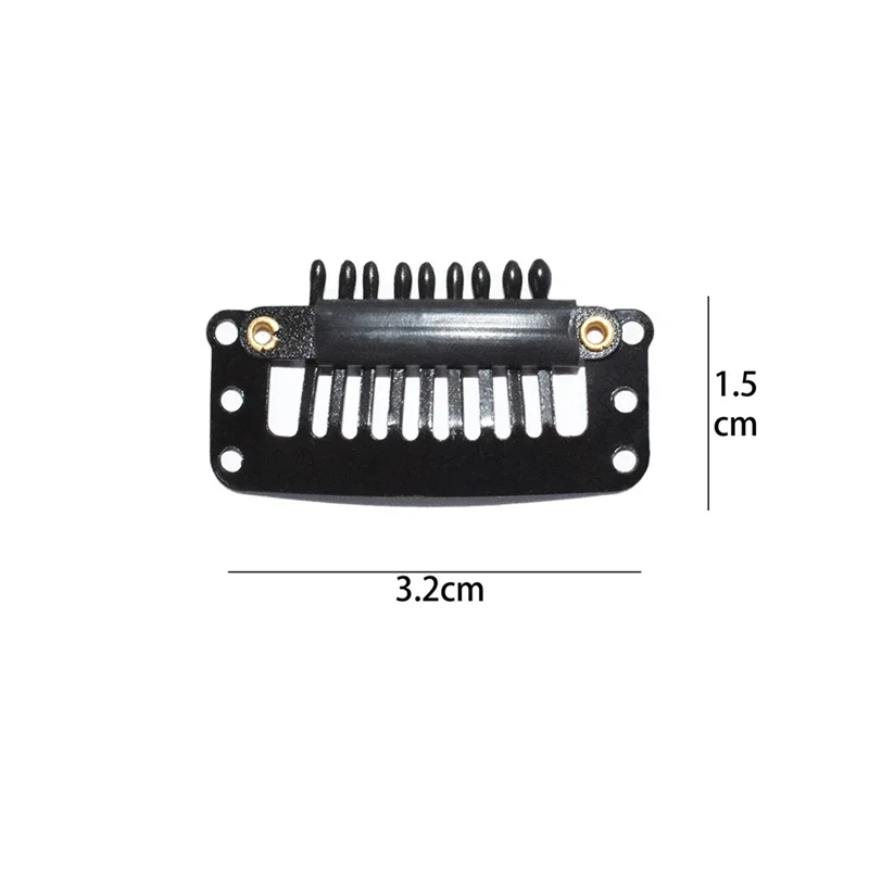 24 Pcs 9-teeth Beige/Brown/Black Hair Extension Clips Hair Extension Wigs Snap Clips Comb Small Snap Wig Accessories Clips thumbnail 2