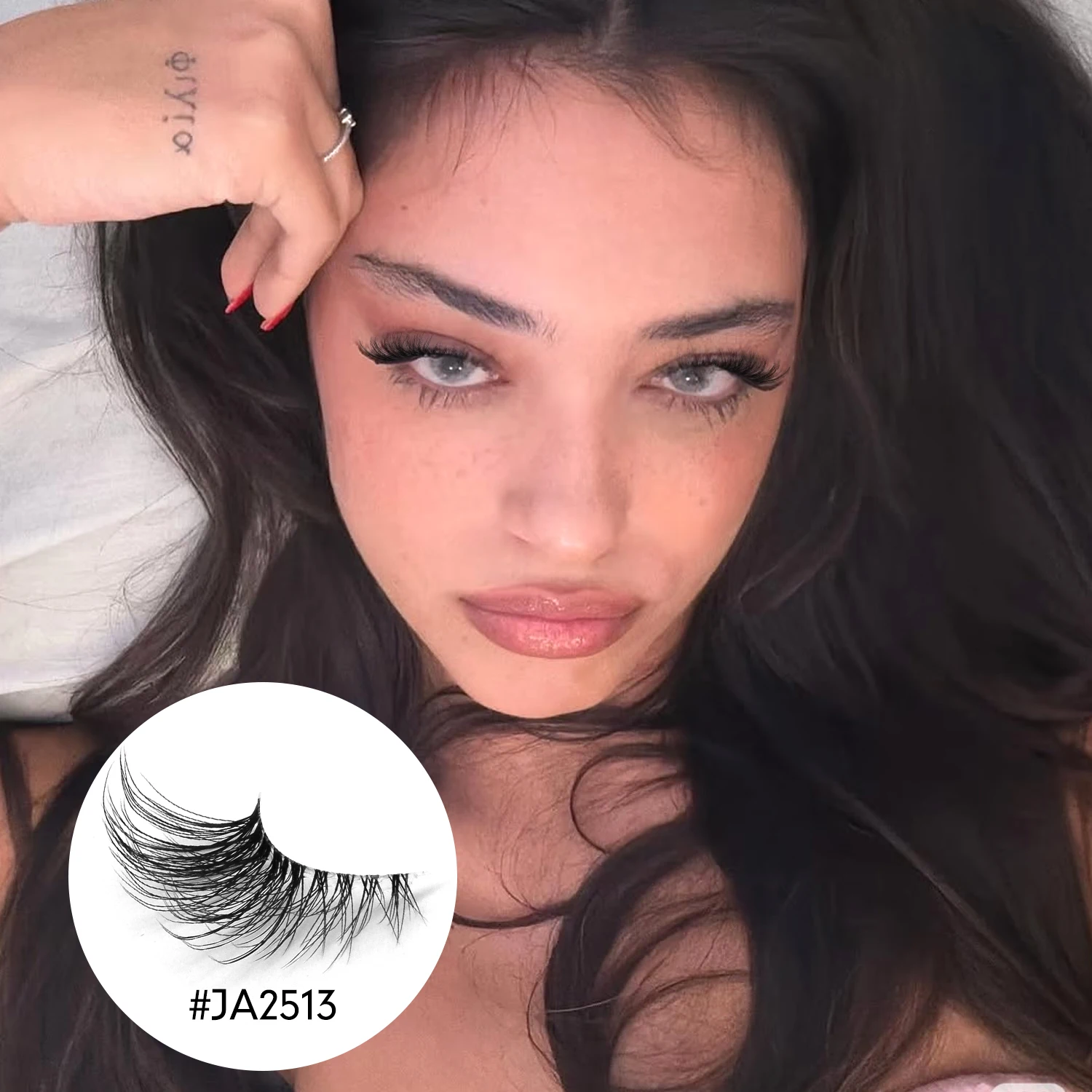 GROINNEYA Two Boxs Half Eyelashes Natural Fluffy Cat Eye Lashes Soft Wispy Faux Mink Lashes Winged End Eye Elongated Eyelashes thumbnail 5