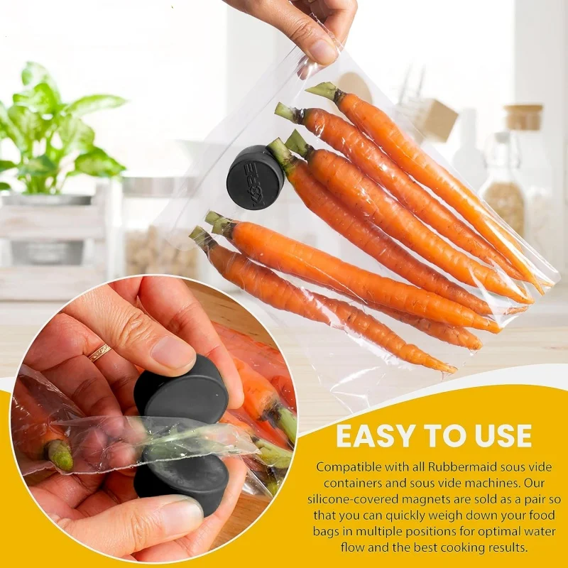 8-Pack Sous Vide Weights - Food-Safe Magnetic Weights for Slow Cooker & Sous Vide Bags | Heavy-Duty Kitchen Magnets to Keep thumbnail 3