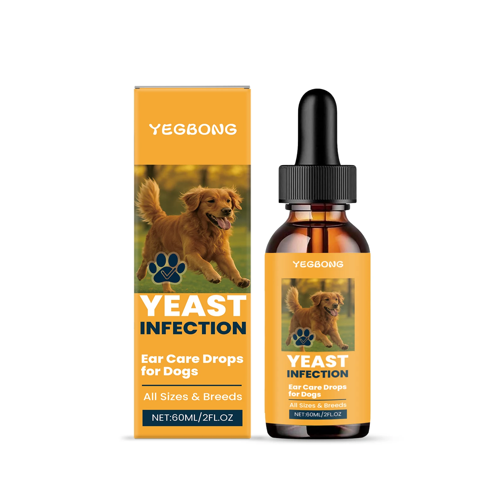 Dog Ear Care Drops Relieve Itching Dandruff Reduce Odor Anti-Fungals Earwax Remover No Irritating Pet Ear Cleaner Liquid 60ml thumbnail 2