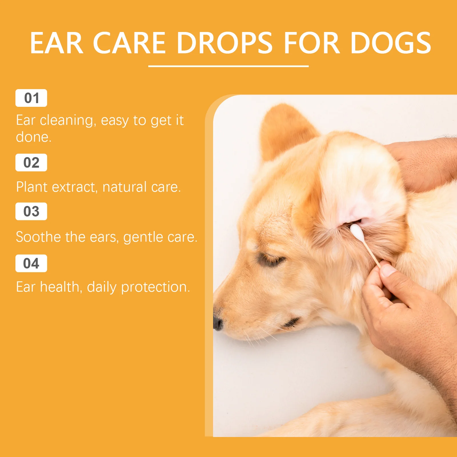 Dog Ear Care Drops Relieve Itching Dandruff Reduce Odor Anti-Fungals Earwax Remover No Irritating Pet Ear Cleaner Liquid 60ml thumbnail 5