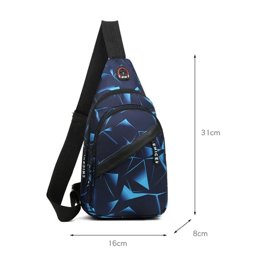 New Men Oxford Cloth Travel Chest Bag Black Blue Red Large Capacity Sling Shoulder Bag Multifunctional Crossbody Bags Unisex thumbnail 5