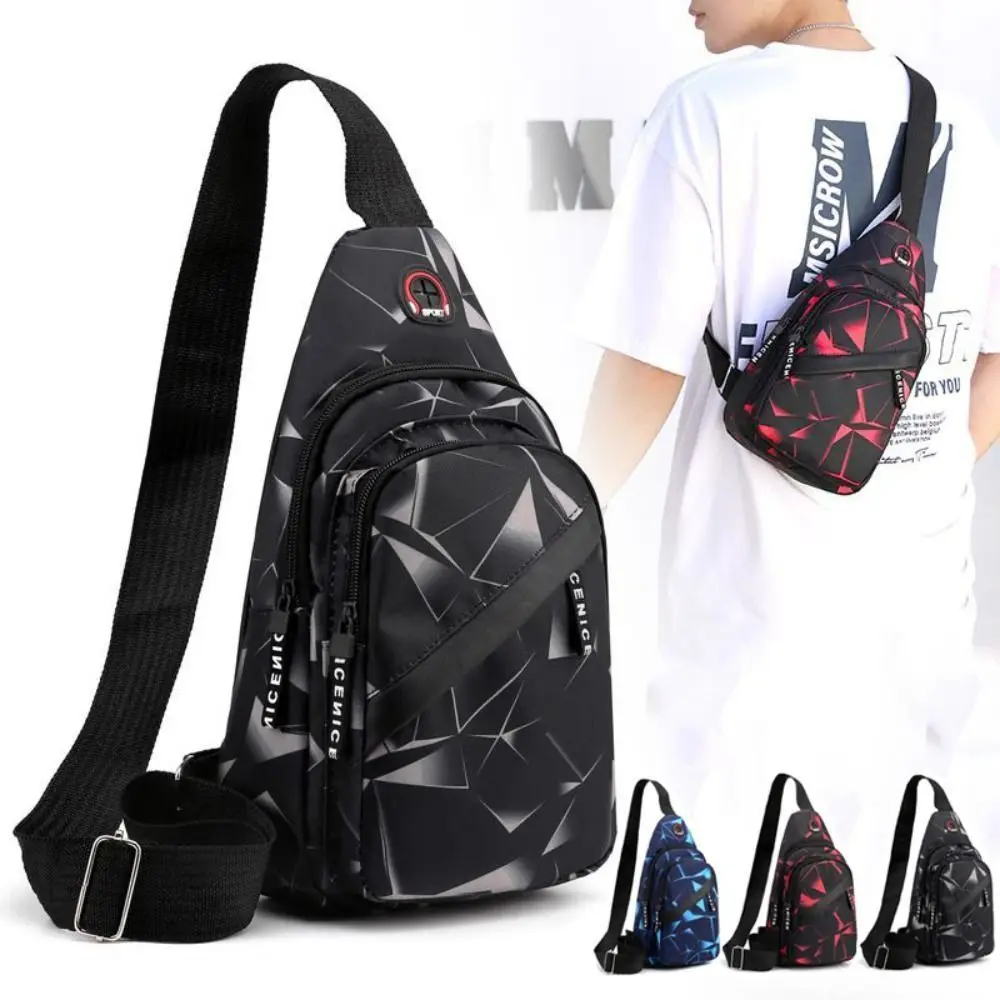 New Men Oxford Cloth Travel Chest Bag Black Blue Red Large Capacity Sling Shoulder Bag Multifunctional Crossbody Bags Unisex thumbnail 3