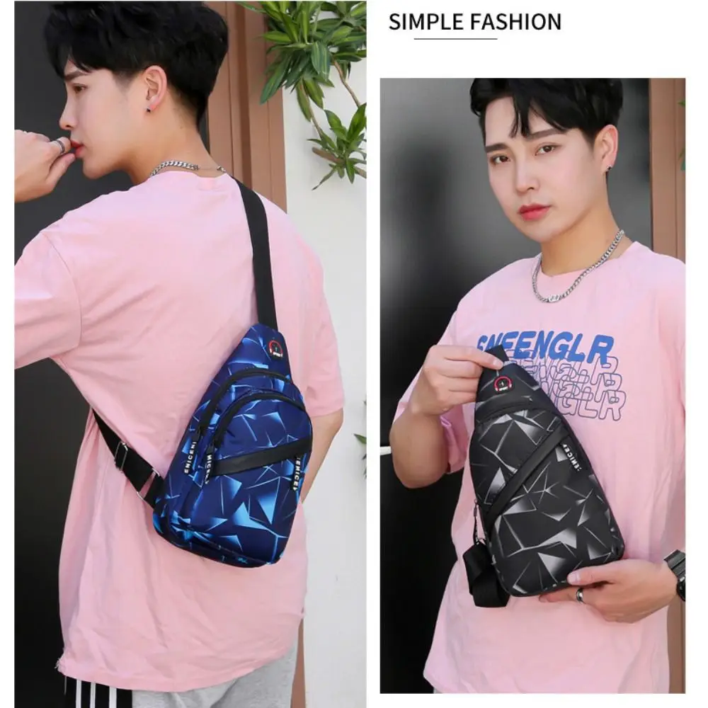 New Men Oxford Cloth Travel Chest Bag Black Blue Red Large Capacity Sling Shoulder Bag Multifunctional Crossbody Bags Unisex thumbnail 4