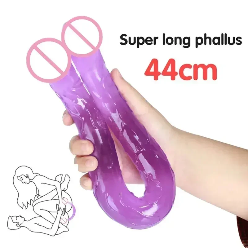 Double Ended Realistic Dildo Flexible Dildos Long Dong for Double Sided Anal Play G-spot Stimulator Sex Toys for Women Couple thumbnail 4