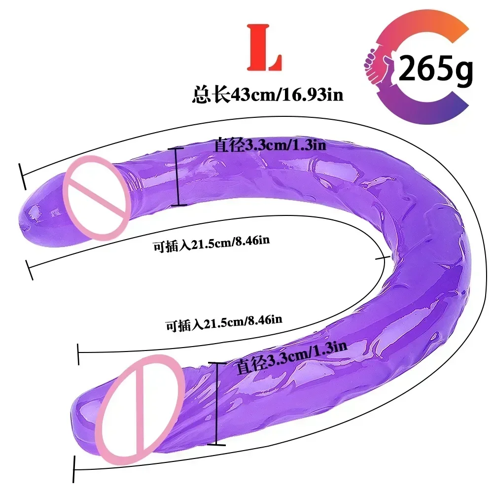 Double Ended Realistic Dildo Flexible Dildos Long Dong for Double Sided Anal Play G-spot Stimulator Sex Toys for Women Couple thumbnail 3