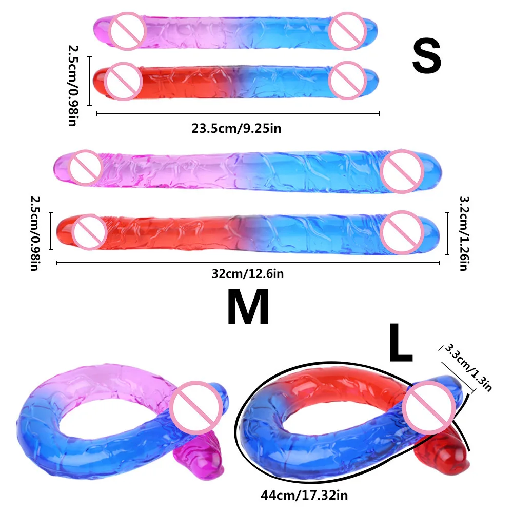Double Ended Realistic Dildo Flexible Dildos Long Dong for Double Sided Anal Play G-spot Stimulator Sex Toys for Women Couple thumbnail 2
